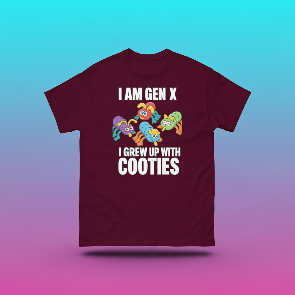 "I Am Gen X – I Grew Up With Cooties" Retro Nostalgia Tee