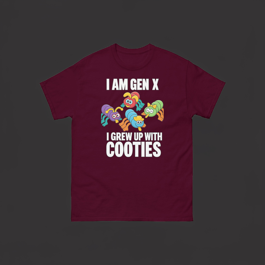 "I Am Gen X – I Grew Up With Cooties" Retro Nostalgia Tee